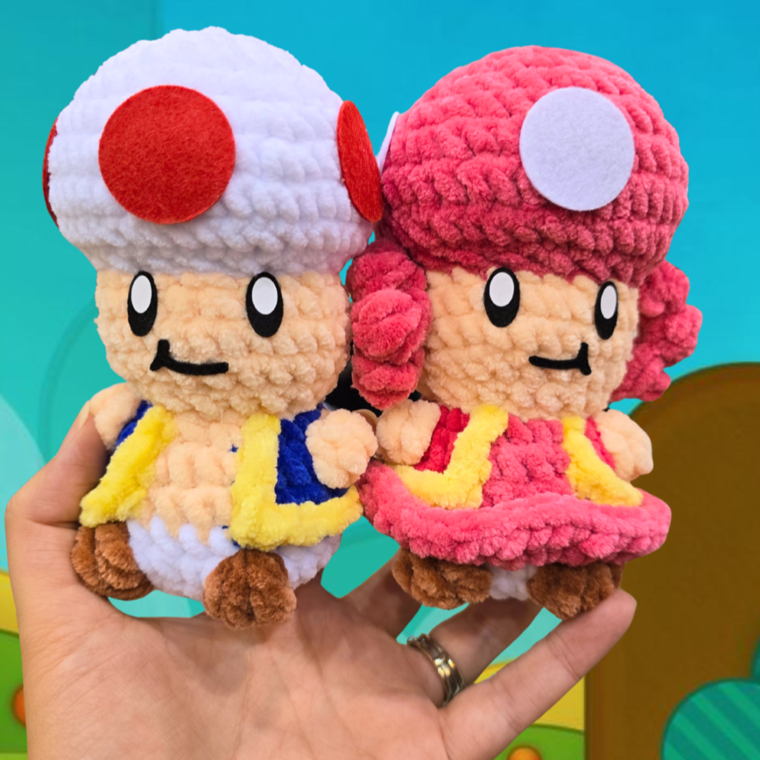 3-pack Toad/Toadette faces