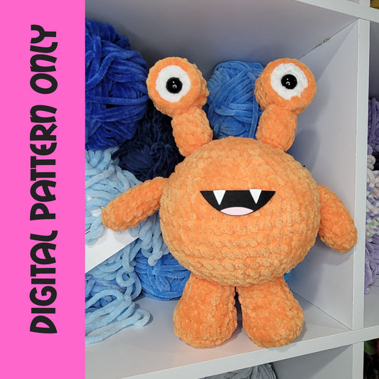 Kevin the Monster Crochet Pattern, Amigurumi