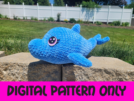 Bubbles the Dolphin Crochet Pattern, Amigurumi